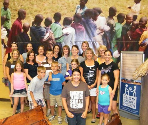 A group of Moms on the run in the FMSC main assembly area