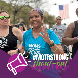 Inspiring member vidya waves during a race