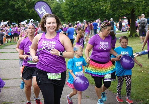 Moms running in the MOTR 5K/10K with a tutu