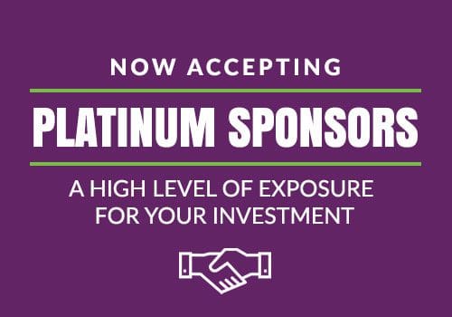 Graphic that says Now Accepting Platinum Sponsors