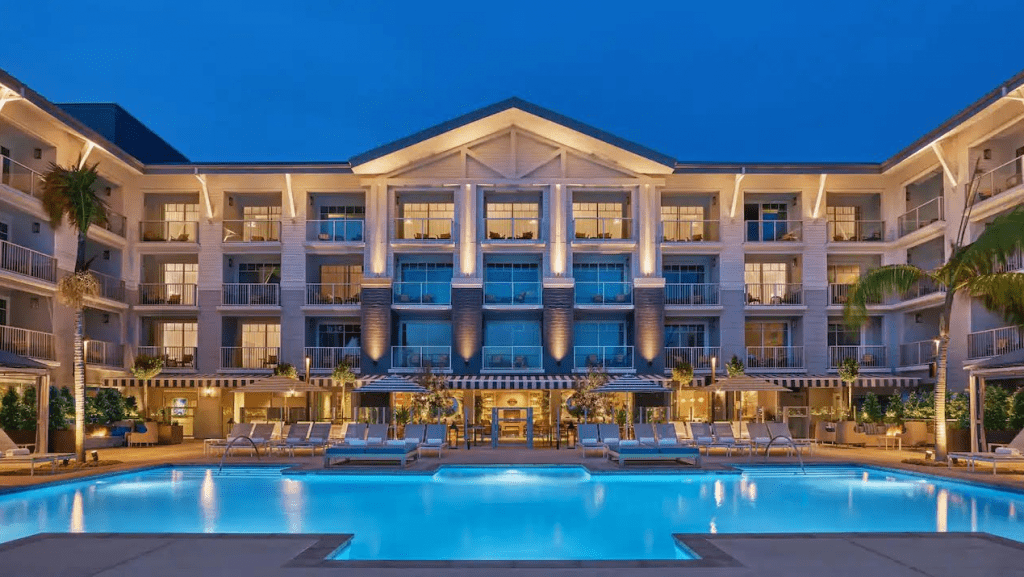 2023 Co-Cal Destination Race hotel and pool at night