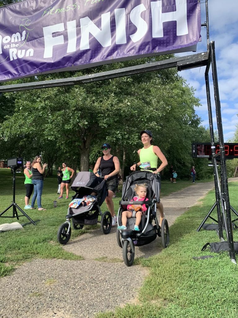 Racers with strollers at the 2024 MOTR 5K/10K race