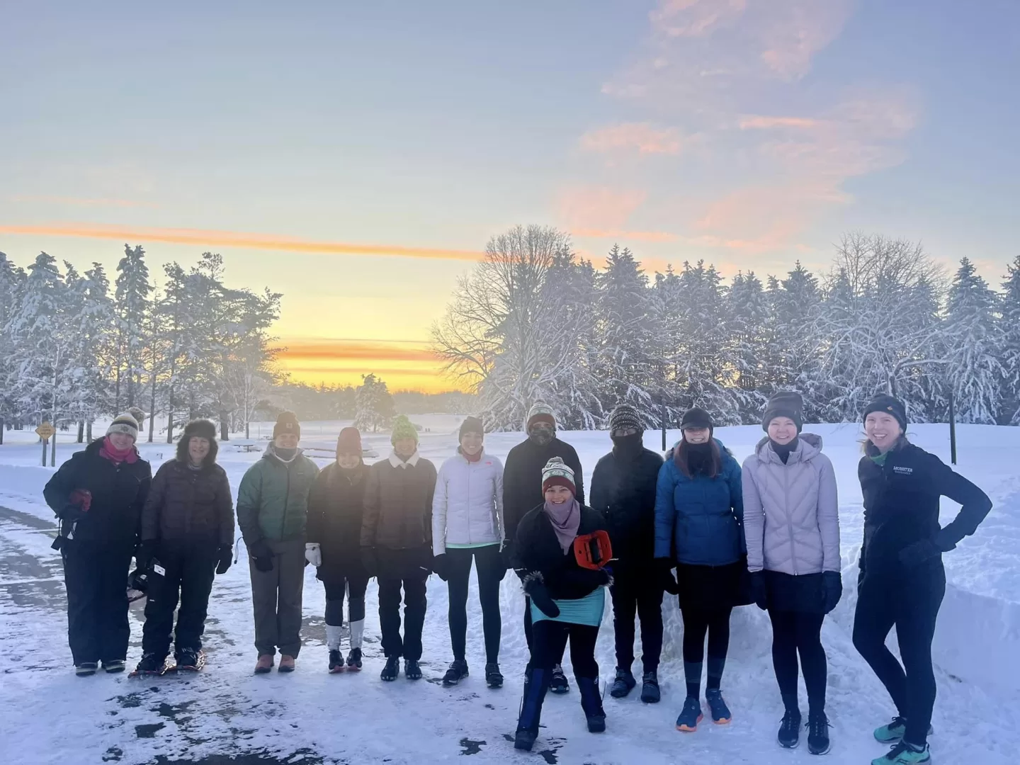 Burnsville members pose on a winter day