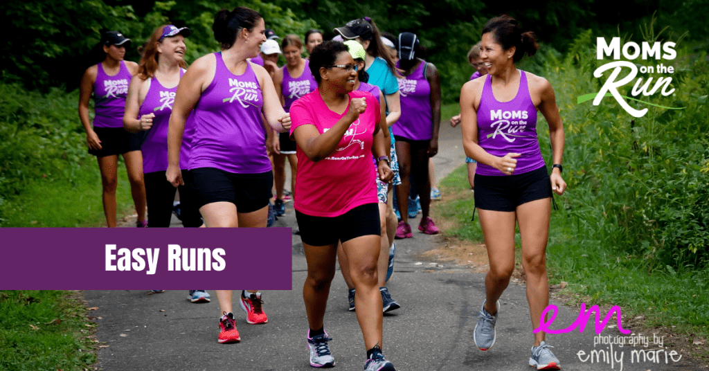 Runners from Moms on the Run training at conversational pace