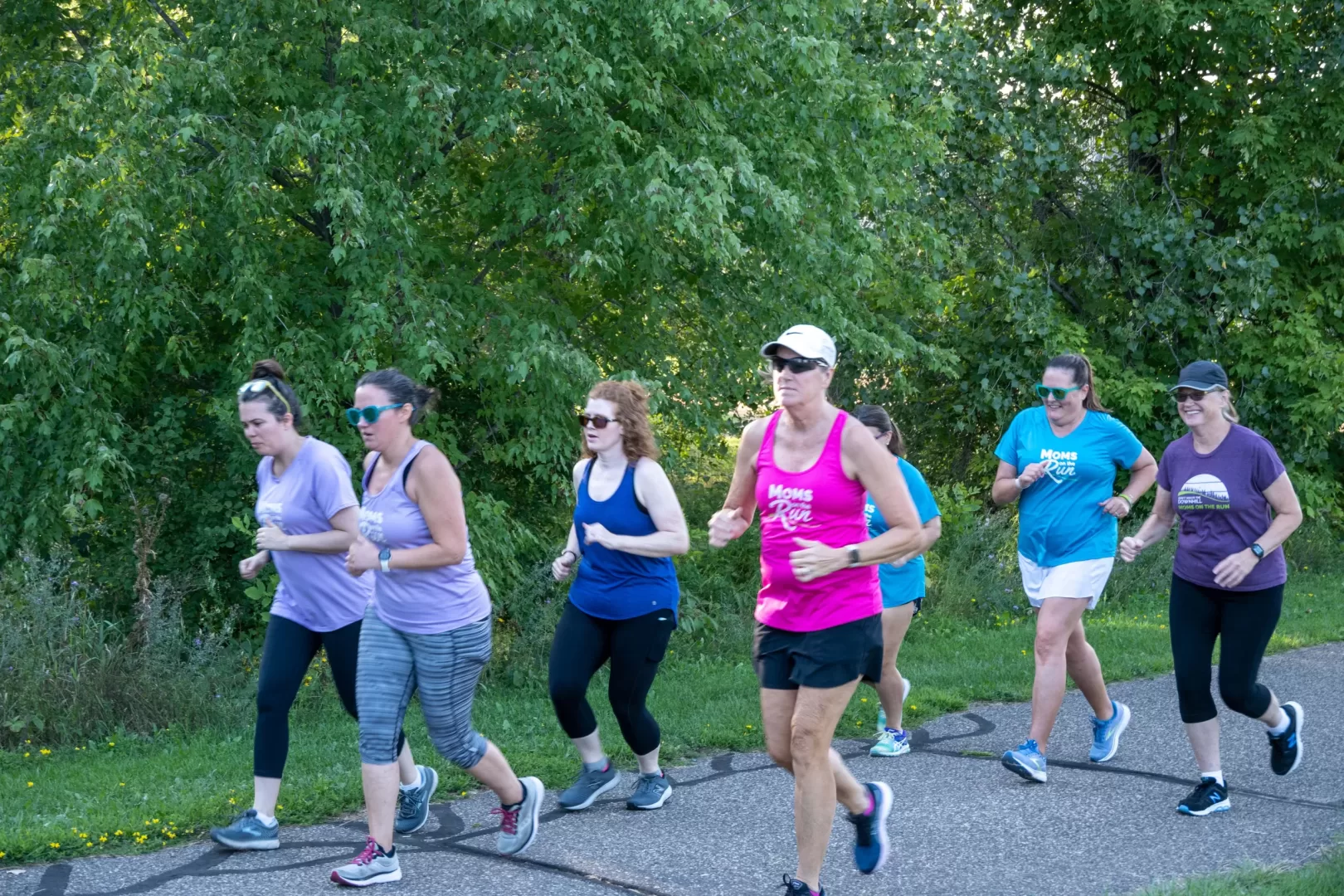 7 MOTR members running on a path