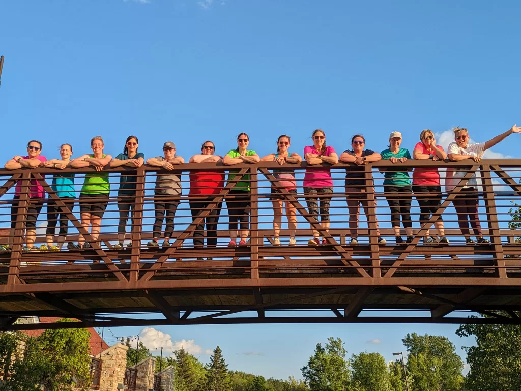 MOTR runners on a bridge