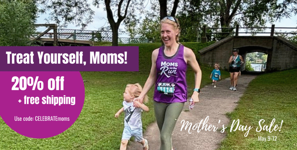 Mom running with kid