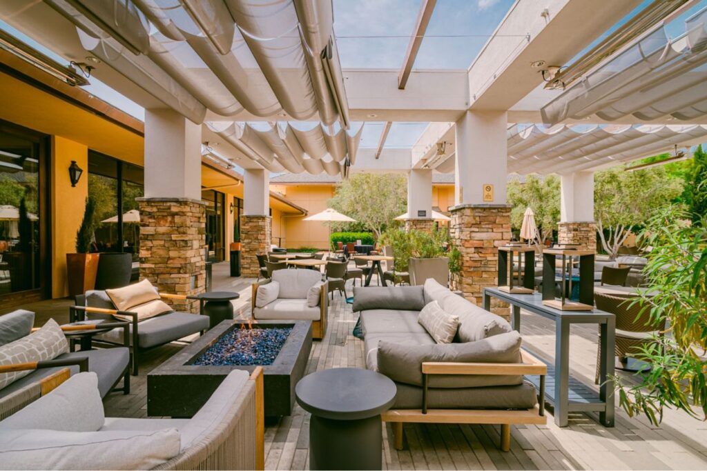 fire pit and courtyard