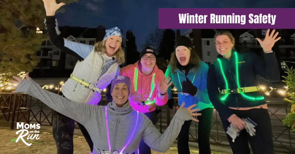 women in light up safety vests for running