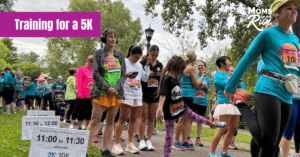 women runners at start line