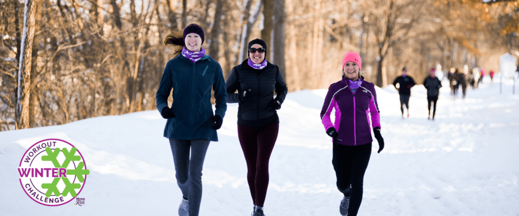 women running in snow