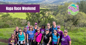 group of women hiking in Napa