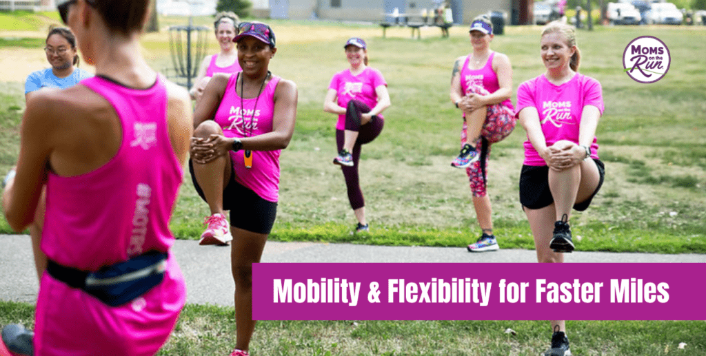 runners in pink shirts stretching