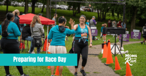 woman running finish line