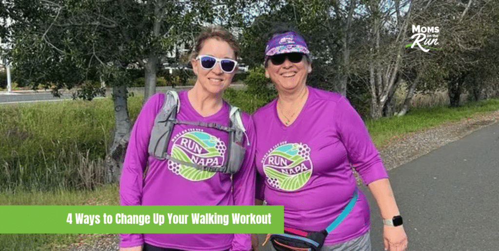 two women walking and smiling