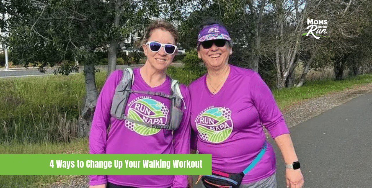 two women walking and smiling